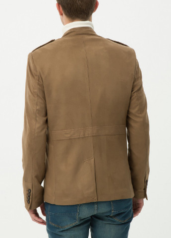 Пиджак KOTON однотонный коричневый кэжуал полиэстер