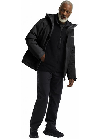 Чорний зимній Пуховик Jack Wolfskin