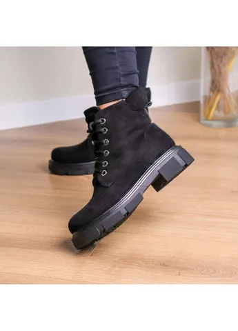 Осенние ботинки женские duncan 3283 41 26 см черный Fashion из натуральной замши