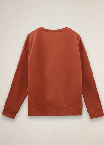 Терракотовый свитшот SHEIN рисунок без декора (323965869)