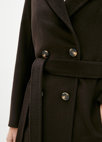 Темно-коричневое демисезонное Пальто двубортное Florens
