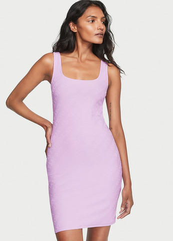 Сиреневое домашнее платье платье-майка Victoria's Secret с логотипом