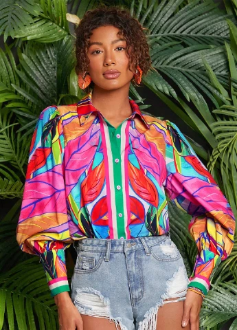 Комбинированная блуза SHEIN