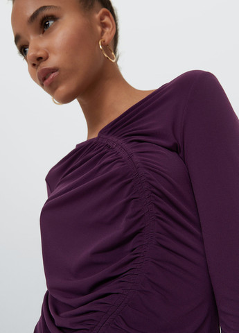 Фиолетовое деловое, кэжуал платье силуэтная Stradivarius однотонное