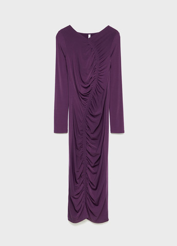 Фиолетовое деловое, кэжуал платье силуэтная Stradivarius однотонное