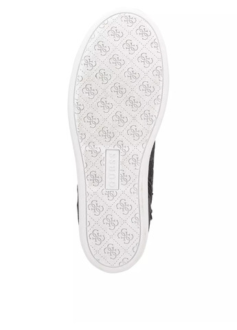 Осенние ботинки сникерсы Guess с тиснением, с логотипом, с белой подошвой, со шнуровкой из искусственной кожи, тканевые