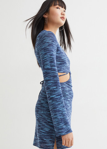 Блакитна кежуал сукня H&M меланжева