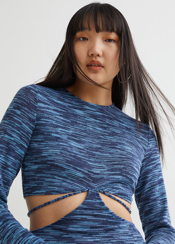 Блакитна кежуал сукня H&M меланжева