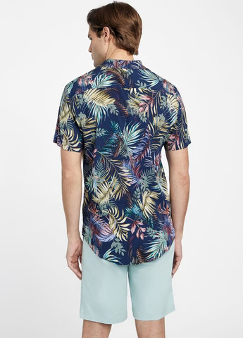 Темно-синяя кэжуал рубашка с рисунком Guess