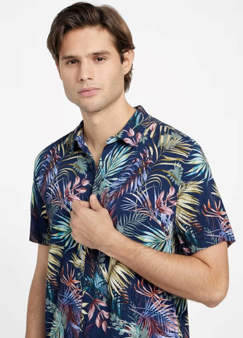 Темно-синяя кэжуал рубашка с рисунком Guess