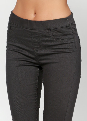 Темно-серые кэжуал демисезонные со средней талией брюки C&A