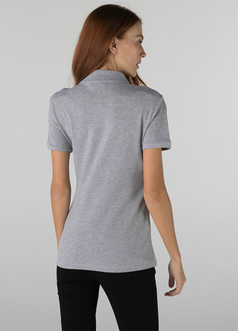 Светло-серая женская футболка-поло Lacoste меланжевая