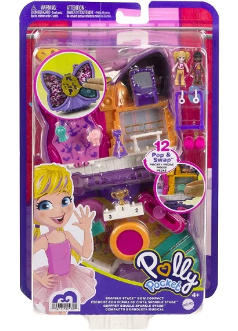 Ігровий набір Поллі Покет Polly Pocket Sparkle Bow Compact Кишеньковий Світ Стадія блиску (HCG17) Mattel (255665380)