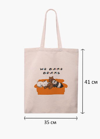 Еко сумка шоппер біла Вся правда про ведмедів (We Bare Bears) (9227-2890-WT-1) екосумка шопер 41*35 см MobiPrint (224806146)