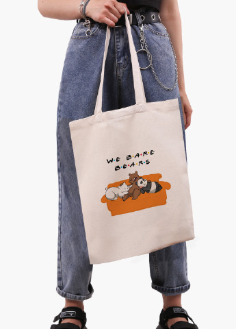 Еко сумка шоппер біла Вся правда про ведмедів (We Bare Bears) (9227-2890-WT-1) екосумка шопер 41*35 см MobiPrint (224806146)