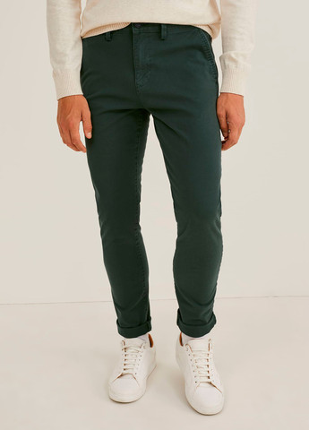 Темно-зеленые кэжуал демисезонные чиносы брюки C&A