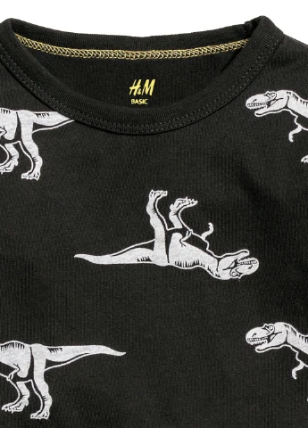H&M свитшот рисунок черно-белый кэжуал