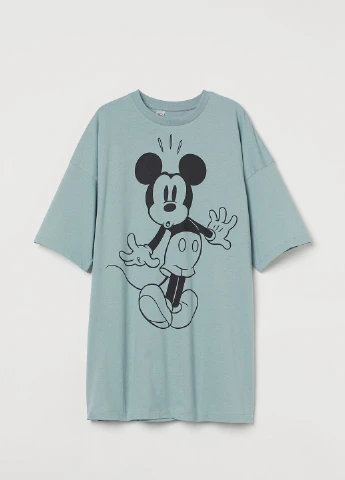 Бирюзовая домашний рубашка с рисунком H&M