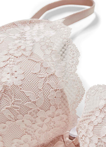 Светло-розовый бралетт бюстгальтер C&A с косточками полиамид, кружево