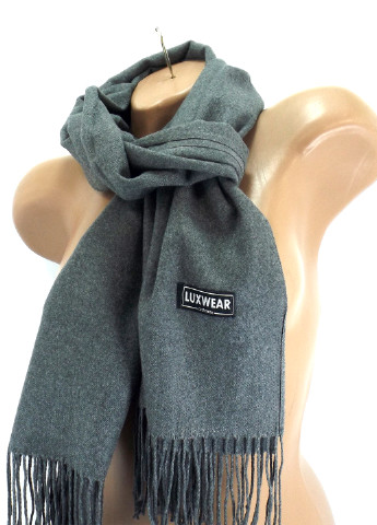 Женский кашемировый шарф Темно-серый LuxWear S47014 однотонный тёмно-серый кэжуал акрил, вискоза, кашемир