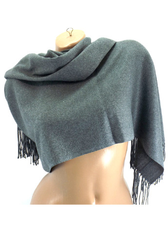 Жіночий кашеміровий шарф W Темно-сірий LuxWear S47014 однотонний темно-сірий кежуал акрил, віскоза, кашемір