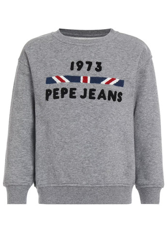 Свитшот Pepe Jeans London - Свободный крой меланж серый кэжуал полиэстер - (264392285)