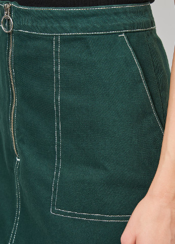 Темно-зеленая кэжуал однотонная юбка Weekday