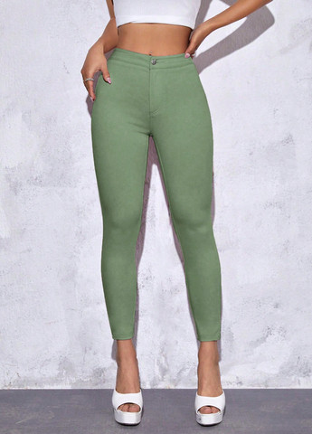 Светло-зеленые демисезонные леггинсы SHEIN