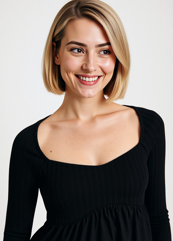 Чорна кежуал сукня в стилі армпір Reserved однотонна