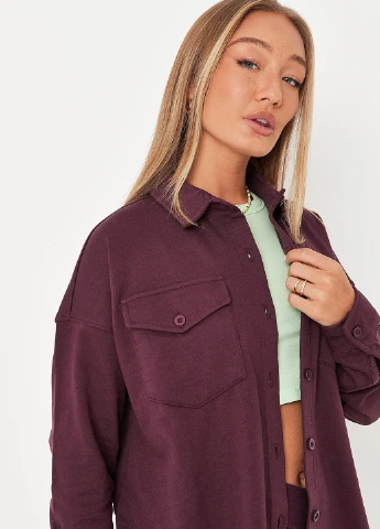 Фиолетовая кэжуал рубашка однотонная Missguided