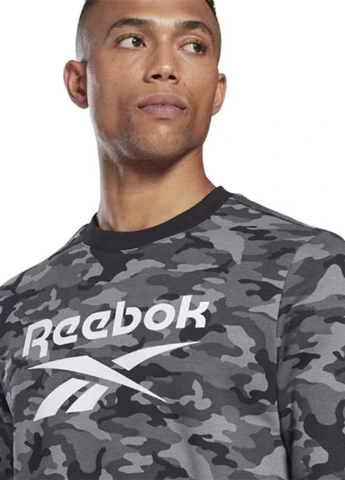 Черный свитшот Reebok логотип без декора (260061508)
