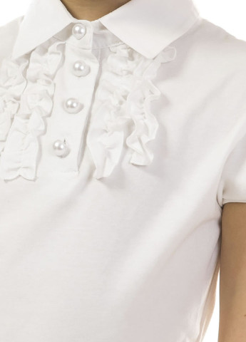 Молочная однотонная блузка с коротким рукавом Kids Couture демисезонная
