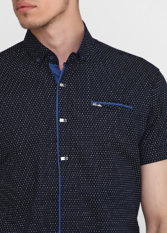 Сорочка Recobar з коротким рукавом геометрична темно-синя кежуал