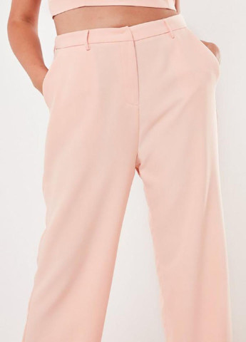 Светло-розовые кэжуал демисезонные прямые брюки Missguided
