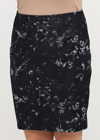 Темно-серая джинсовая цветочной расцветки юбка Ciso карандаш