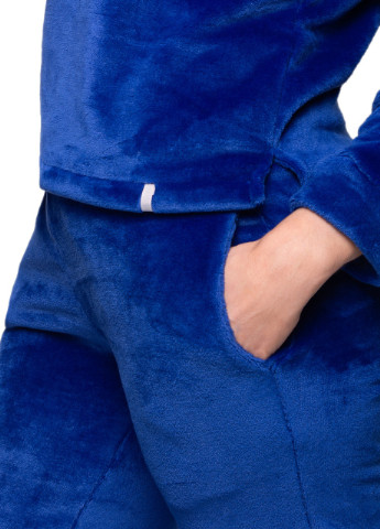 Синяя всесезон пижама костюм домашний плюшевый кофта со штанами ультрамарин Maybel