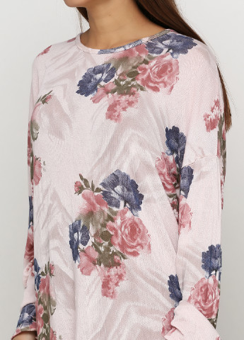 Розовое кэжуал платье оверсайз Italy Moda с цветочным принтом