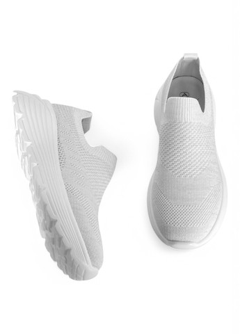 Белые слипоны ALLSY с белой подошвой однотонные