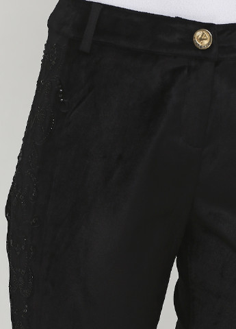 Черные кэжуал демисезонные прямые брюки Sassofono