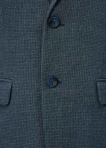 Пиджак KOTON однобортный клетка тёмно-синий деловой полиэстер