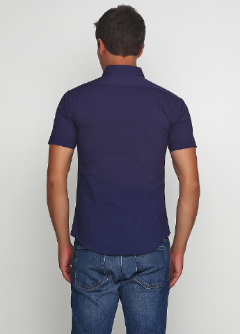 Синяя кэжуал рубашка однотонная BLTD с коротким рукавом