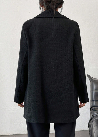 Чорне демісезонне Пальто однобортне SHEIN