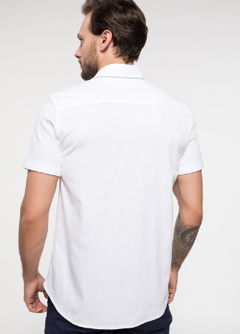 Белая кэжуал рубашка DeFacto с коротким рукавом