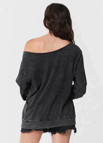 Темно-серый свитшот SHEIN варенка без декора (338186738)