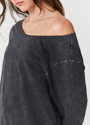 Темно-серый свитшот SHEIN варенка без декора (338186738)