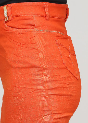 Оранжевая джинсовая однотонная юбка Sassofono карандаш