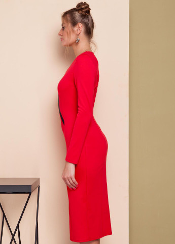 Красное деловое платье GrandUA однотонное