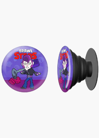 Попсокет (Popsockets) тримач для смартфону Мортіс Бравл Старс (Mortis Brawl Stars) (8754-1012) Чорний MobiPrint (216748374)