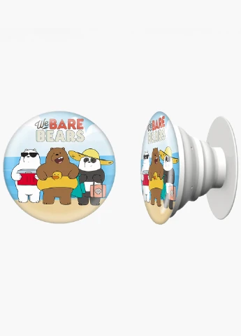 Попсокет (Popsockets) держатель для смартфона Вся правда о медведях (We Bare Bears) (8754-2893) Черный MobiPrint (229014761)