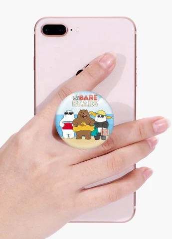 Попсокет (Popsockets) держатель для смартфона Вся правда о медведях (We Bare Bears) (8754-2893) Черный MobiPrint (229014761)